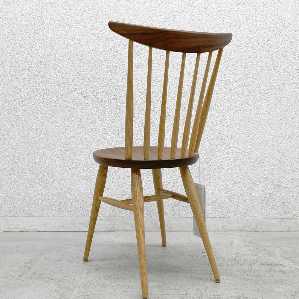 高山ウッドワークス ウィンザーキッチンチェア windsor kitchen chair W554 オーク×ウォールナット ウレタン塗装 未使用保管品 F 〓