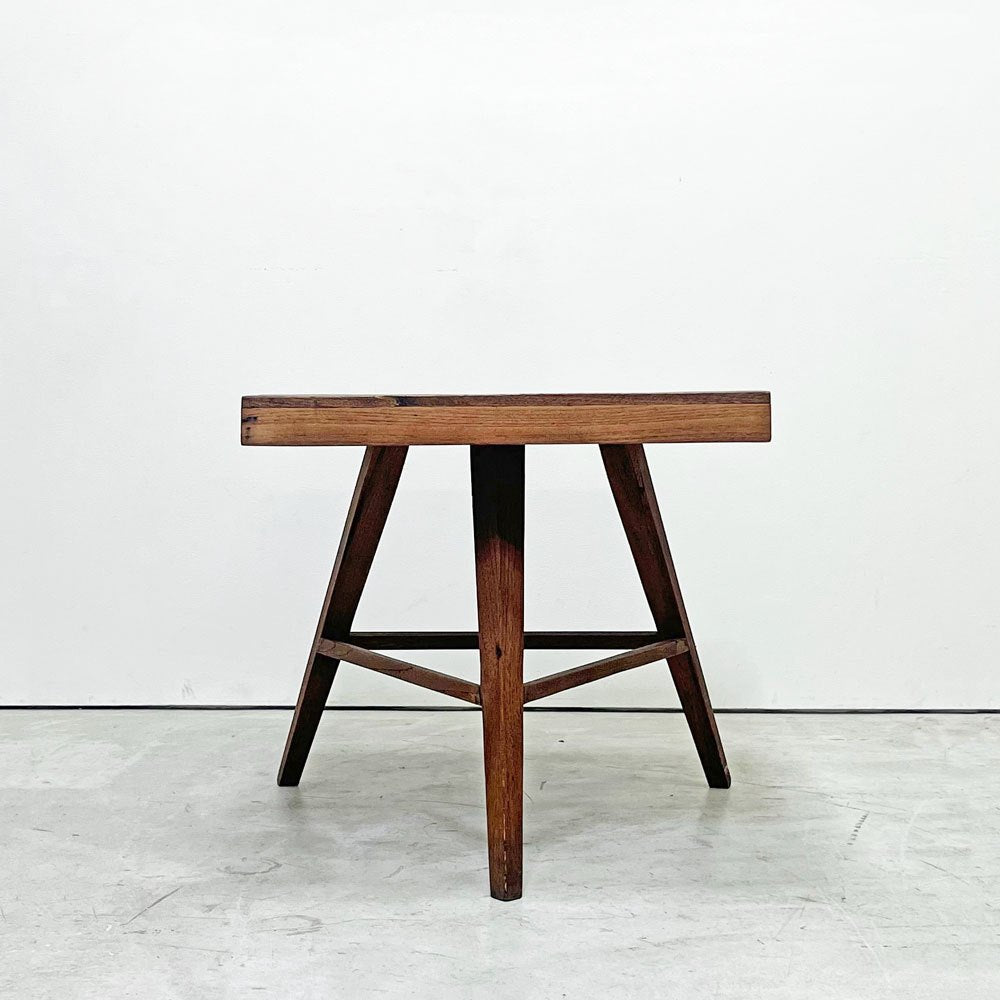 キコ QUICO オリジナル コーヒーテーブル サイドテーブル スクエア 3本脚 チーク無垢材 W54cm H52cm ●