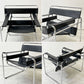 ワシリーチェア Wassily Chair ブラック 本革 マルセルブロイヤー バウハウス 名作家具 モダニズムデザイン リプロダクト品 ●