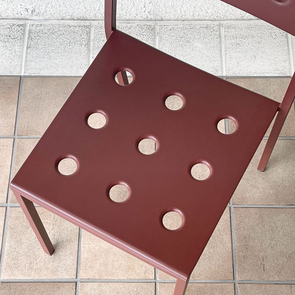 ヘイ HAY バルコニーチェア BALCONY CHAIR 屋外用 ダイニングチェア アームレス スタッキング スチール アイアンレッド 北欧 デンマーク 定価44,000円 A ◇