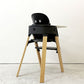 ストッケ STOKKE ステップス チェア Steps Chair ベビーチェア ブラック×ホワイト ベビーセット トレイ付き  ●