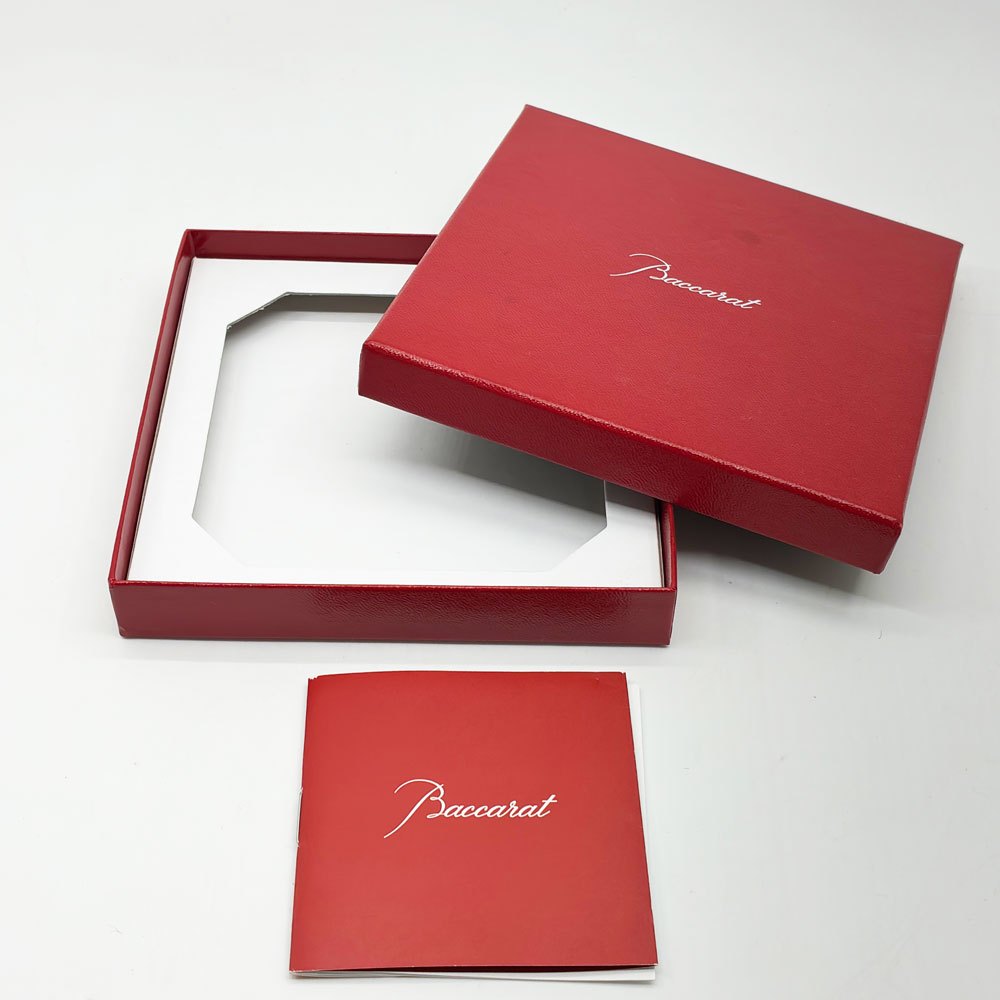 バカラ Baccarat パンピーユ Pampille  スクエアプレート ジュエリートレイ 小皿 クリスタルガラス 廃番 箱付き ●