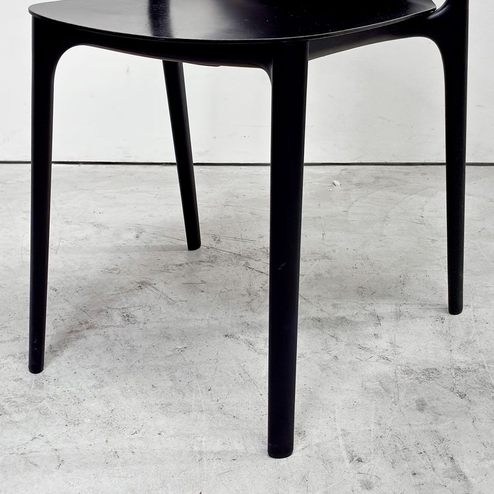 ヴィトラ Vitra ベルヴィルチェア Belleville Chair アームレスチェア ダイニングチェア スタッキングチェア アッシュ材 ブラック ロナン & エルワン・ブルレック A ●