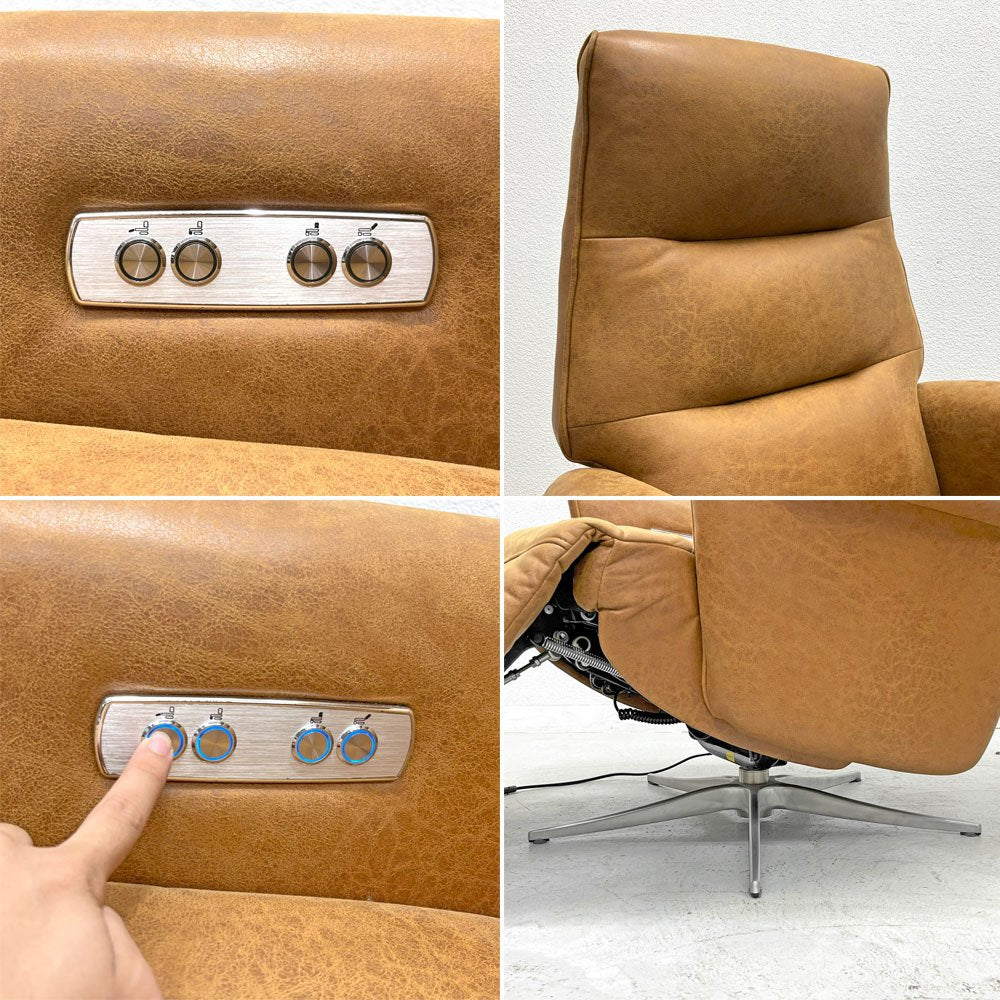 リラックスフォーム RELAX FORM エレノア ELENORE リクライニング 1pソファ パーソナル電動チェア レザーテックス 関家具 展示美品 〓