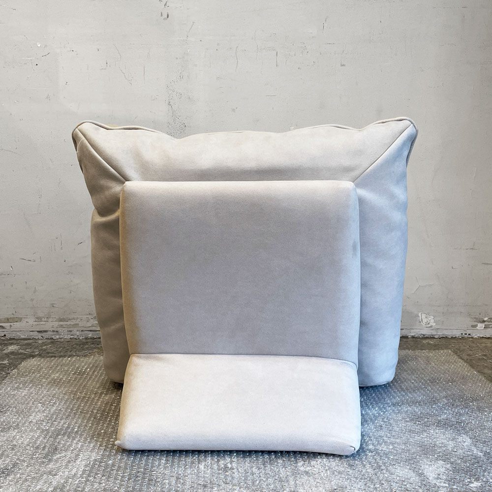 リラックスフォーム RELAX FORM アルフレード ALFREDO ソファ 背クッション 置き型クッション ベージュ系 レザーテックス 関家具 ハイタイプ H52cm 展示品 ■