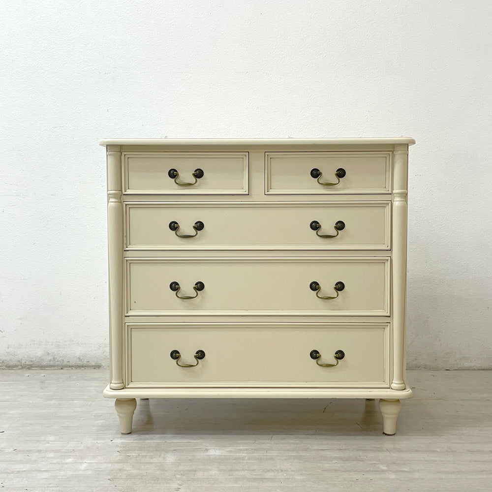 ローラアシュレイ LAURA ASHLEY クリフトン CLIFTON 4段 チェスト オフホワイト 廃盤 カントリースタイル ●