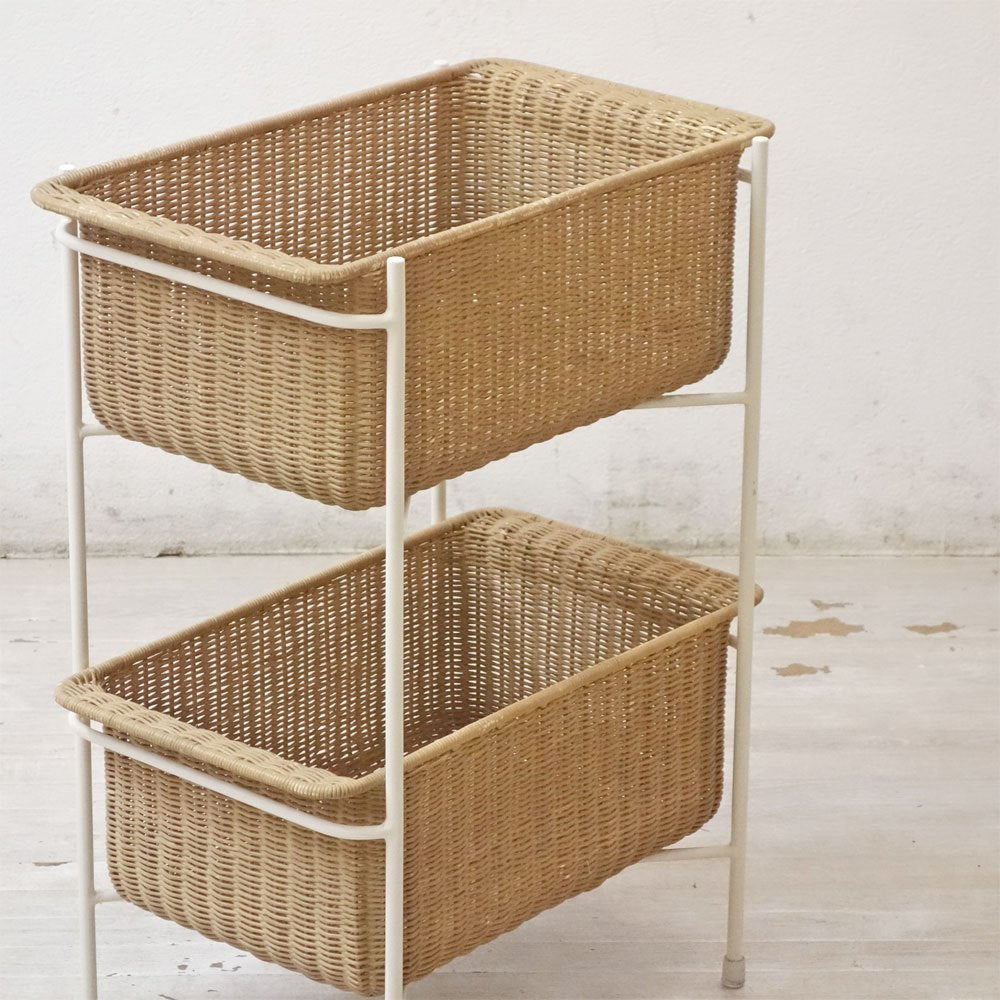 イデー IDEE ワラビー WALLABY バスケットスタンド BASKET STAND ラタン スチール ホワイト ●