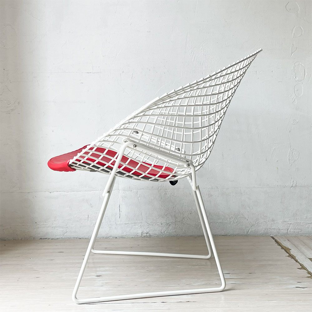 ノル Knoll ダイヤモンドチェア Diamond Chair ハリー・ベルトイア Harry Bertoia ホワイトフレーム シートパッド付 定価￥382,800- ★