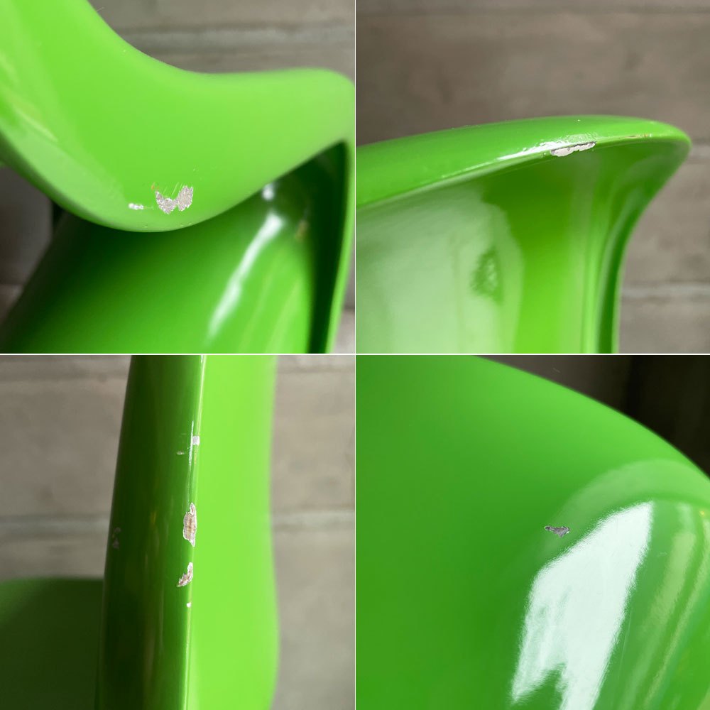 パントンチェア Panton Chair ヴェルナー・パントン Panton スペースエイジ FRP樹脂 スタッキングチェア ミッドセンチュリー グリーン リプロダクト品 ♪