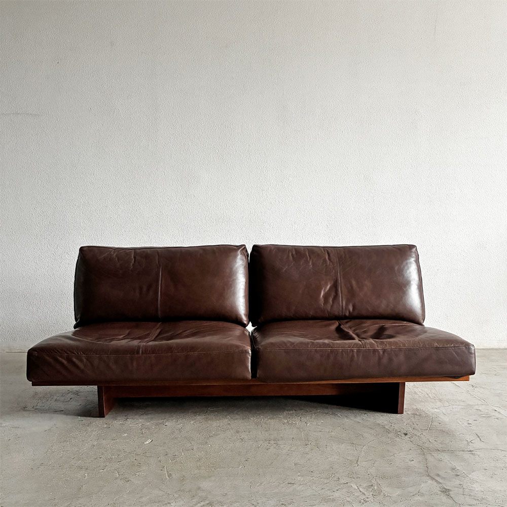 マスターウォール MASTERWAL モノ MONO SOFA 3シーターソファ 3人掛け W180cm ウォールナット無垢材 本革 ブラウンレザー 伊藤浩平 参考価格￥627,000- 〓