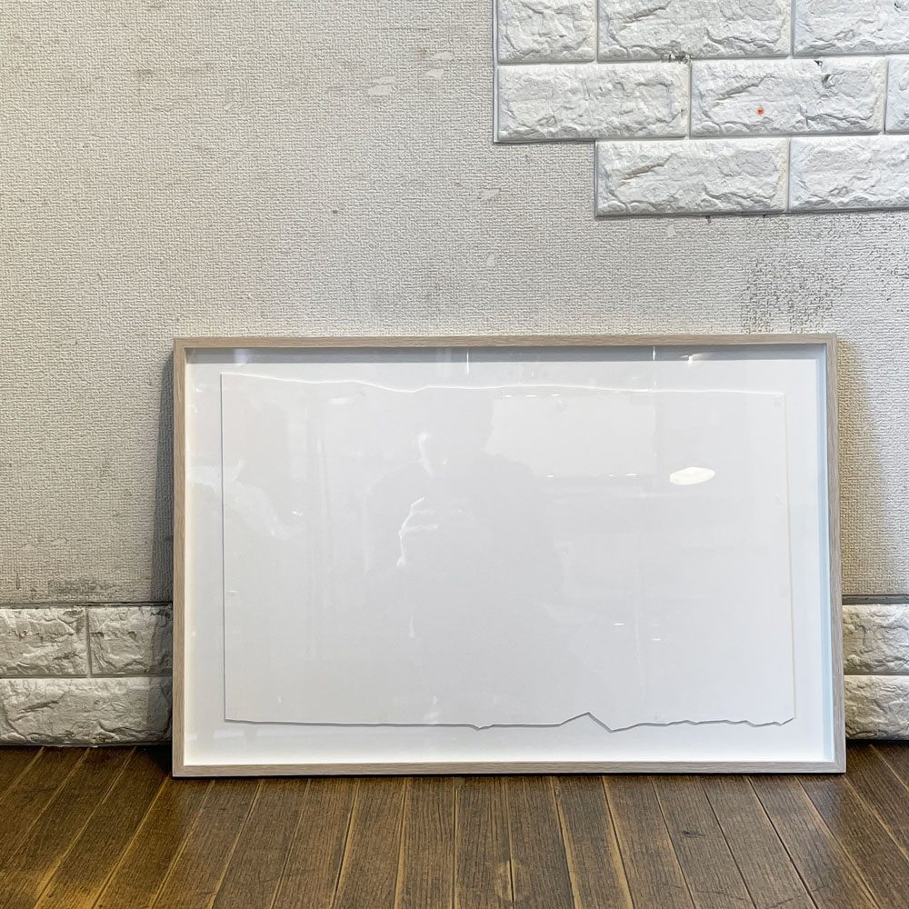 ニュートン newton 都立大 オリジナルウッドフレーム 額縁 オーダー品 オーク材 ワイパーホワイト 69.5×45.5cm 外箱付 ◎