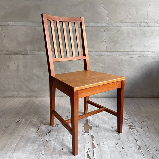 北の住まい設計社 KITANOSUMAISEKKEISHA ミッションチェア Mission chair アームレスチェア ダイニングチェア 板座 チェリー無垢材 廃番 ♪