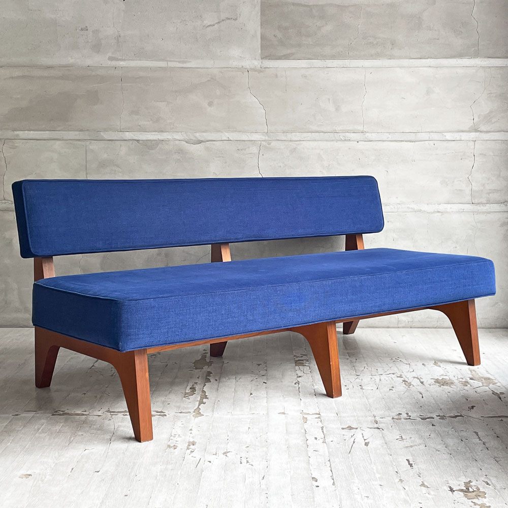 イデー IDEE ソリッドベンチ SOLID BENCH ソファ 2人掛けソファ 長椅子 W150cm ネイビーカラー アッシュ材フレーム アントンブラウン 参考価格￥199,900- ♪