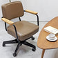 ヴィトラ vitra フォトゥイユ ディレクション ピボタン Fauteuil Direction Pivotant デスクチェア オフィスチェア 本革 ナチュラルオーク 昇降機能 ジャン・プルーヴェ Jean Prouve ●
