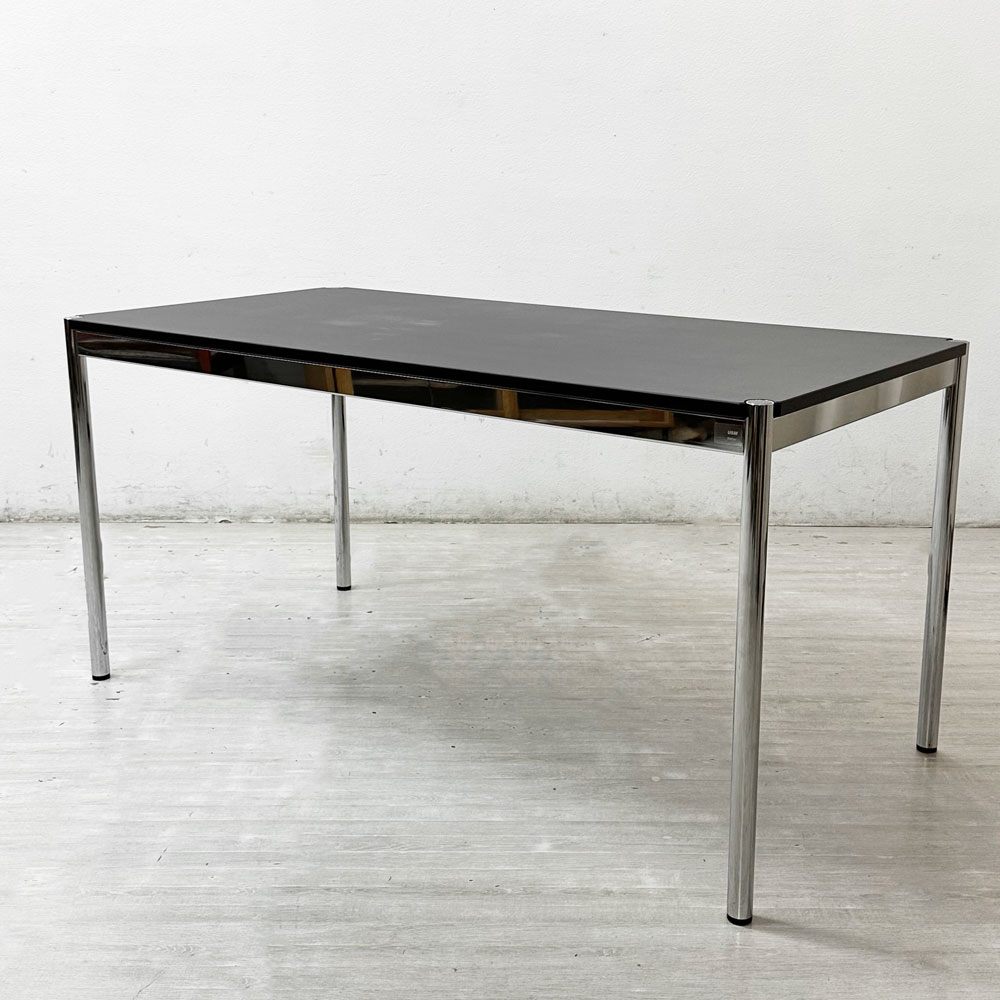 USMモジュラーファニチャー USM Haller USMハラーテーブル ワーキングデスク ダイニングテーブル チャコールリノリウム H74cm アジャスター B ●