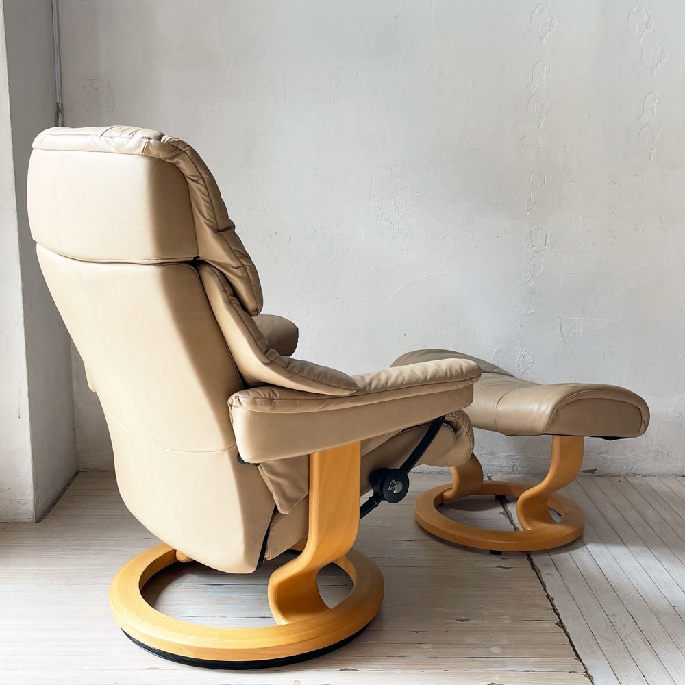 エコーネス EKORNES ストレスレスチェア Stressless レノ RENO リクライニングチェア オットマンセット ノルウェー 北欧家具 ★