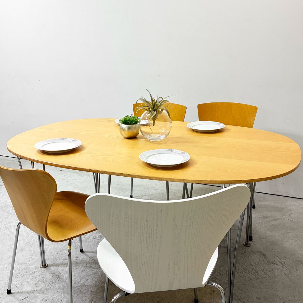 フリッツハンセン Fritz Hansen スーパー楕円 Bテーブル ダイニングテーブル B612 ビーチ材  ナチュラル ピート・ヘイン アルネ・ヤコブセン デンマーク 北欧家具 参考定価￥356,180～ ●