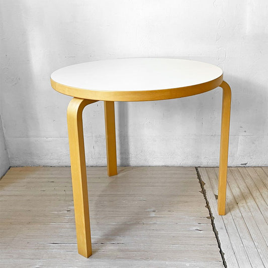 アルテック artek テーブル 90B TABLE ダイニングテーブル ホワイトラミネート天板 バーチ材 3本脚 アルヴァ・アアルト Alvar Aalto フィンランド ★