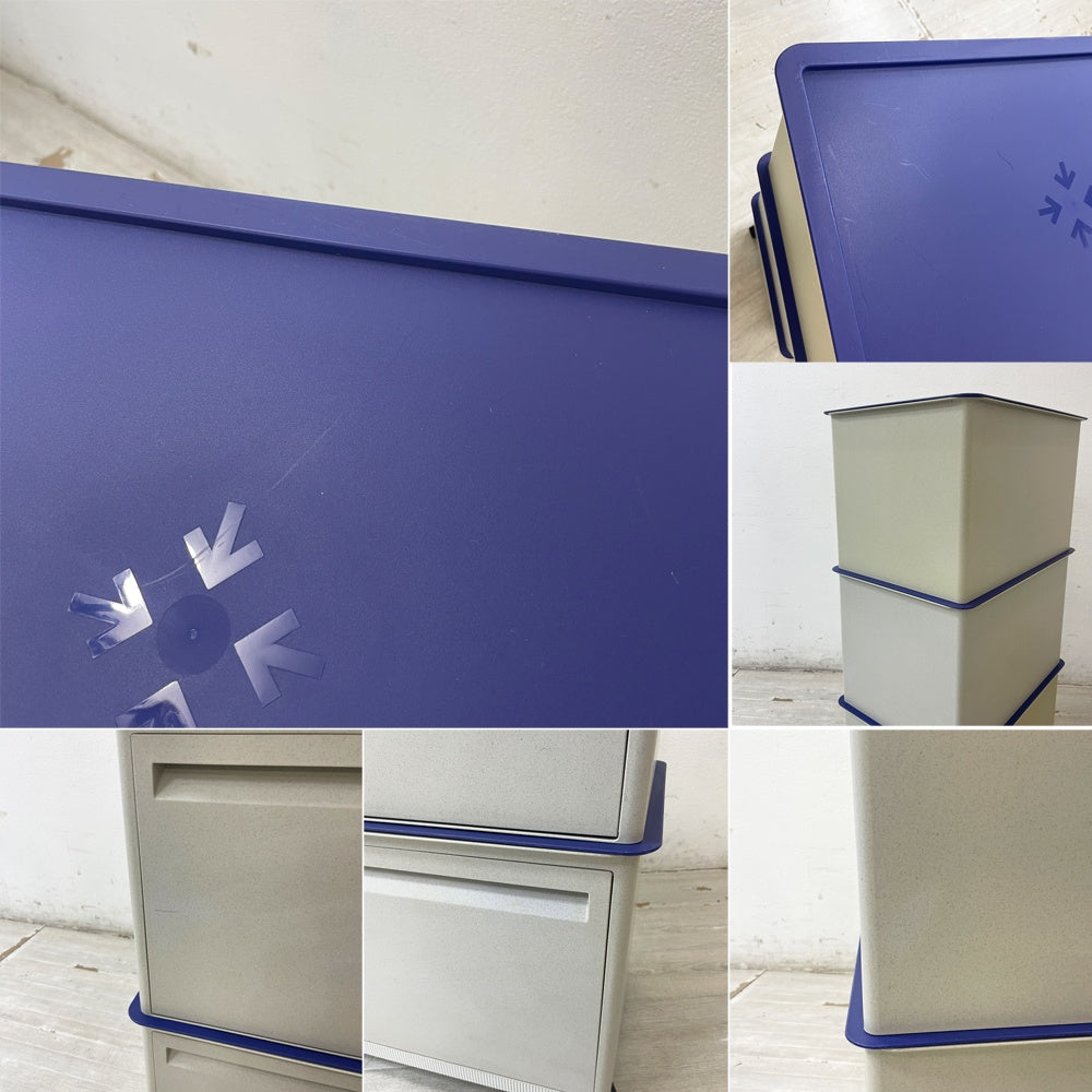 タッパーウェア Tupperware マルチオーガナイザー ワイド 3段 ドロップダウンドア キャスター付き F ●