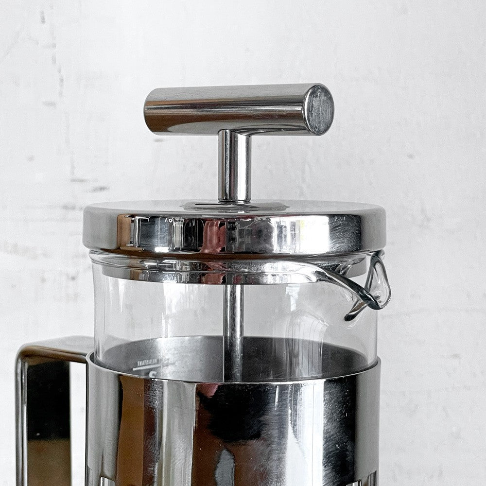 アレッシー ALESSI 9094 プレスフィルターコーヒーメーカー press filter coffee maker 3カップ用 コーヒーポット ティーポット ステンレス 耐熱ガラス アルド・ロッシ Aldo Rossi イタリアンモダン ■