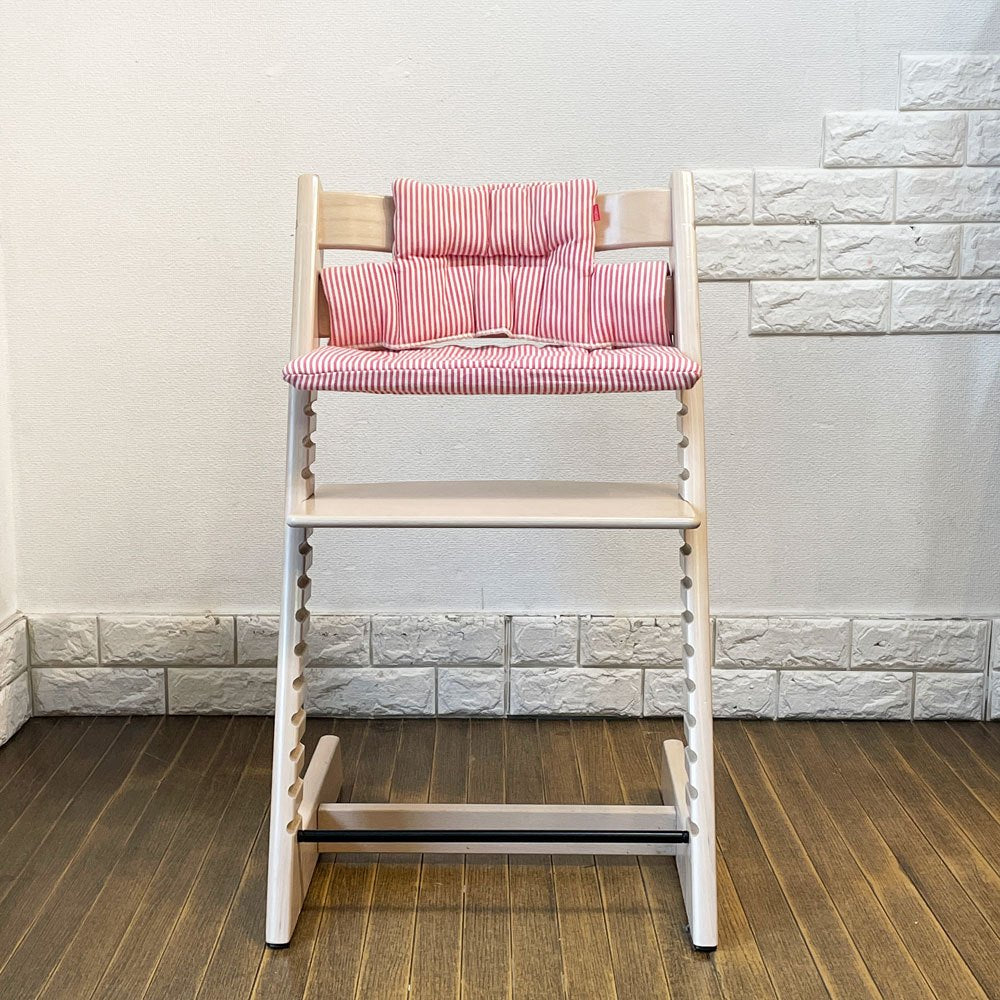 ストッケ STOKKE トリップトラップ TRIPP TRAPP ベビーチェア キッズチェア プラスチックガード＆背もたれ・座クッション&延長グライダー付き S/N6～ 北欧 ノルウェー ◎