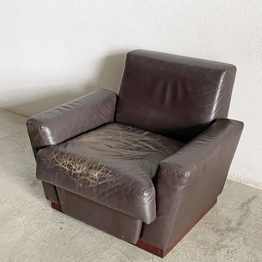 Cassina カッシーナ 622 IMPERIAL TOKYO インペリアルトーキョー 1人掛けソファ 1PSOFA 本革 帝国ホテル フランク・ロイド・ライト 廃番 B 〓