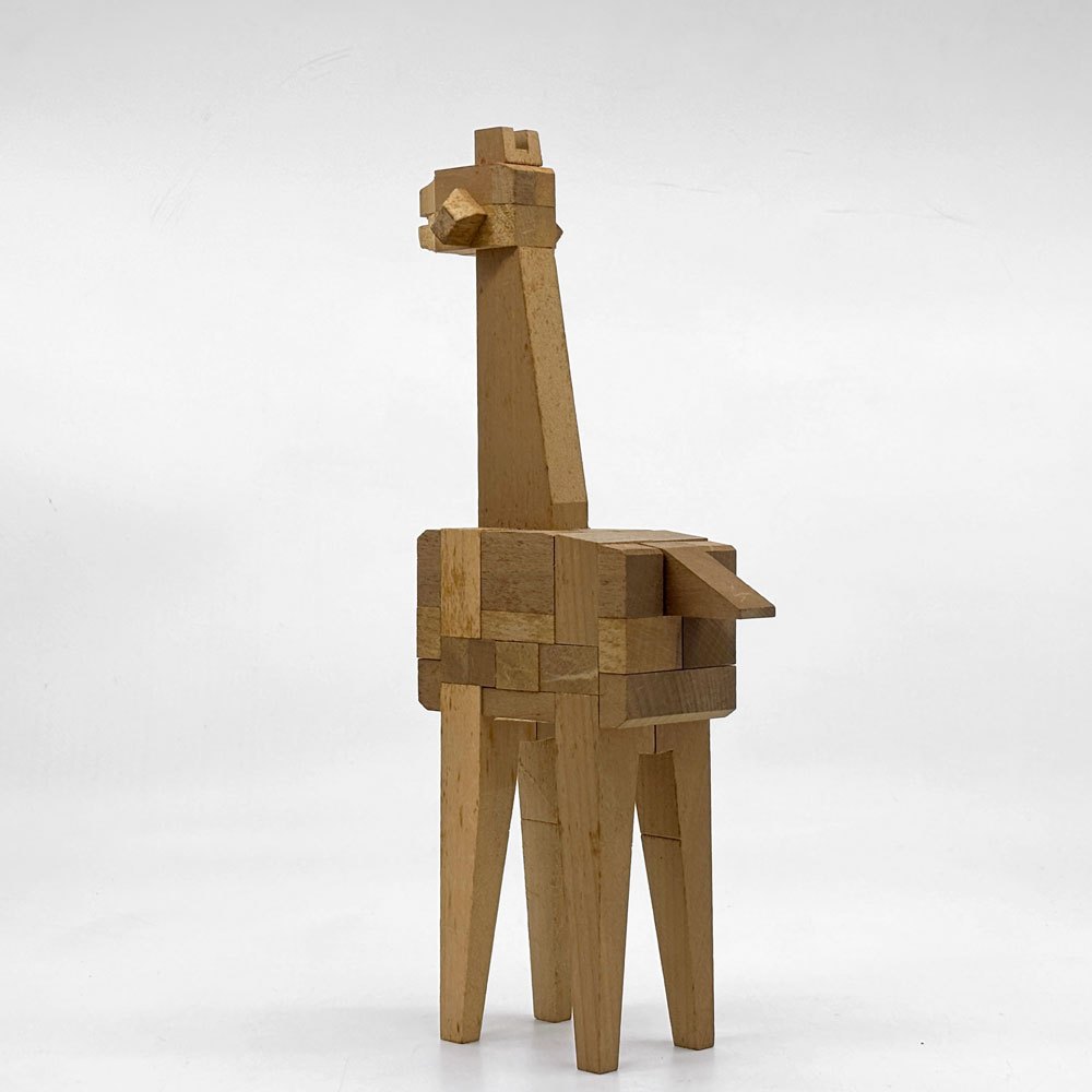 山中組木工房 Yamanaka Kumiki 動物シリーズ キリン 三代目 山中広吉 箱根伝統工芸 組木細工 ●