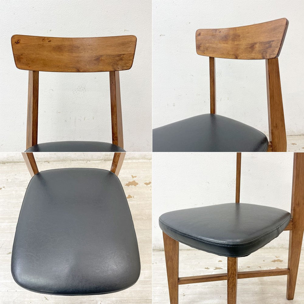 ジャーナルスタンダードファニチャー j.s.F シノン CHINON CHAIR ダイニングチェア PVCレザーシート  ラバーウッド材 ブラック B ●