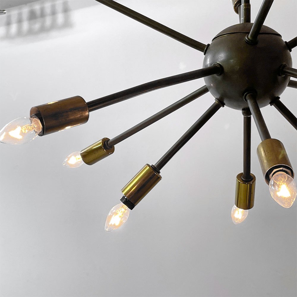 ビンテージ Vintage スプートニクランプ 12灯 ペンダントライト ミッドセンチュリー 50's レトロ スペースエイジ ●