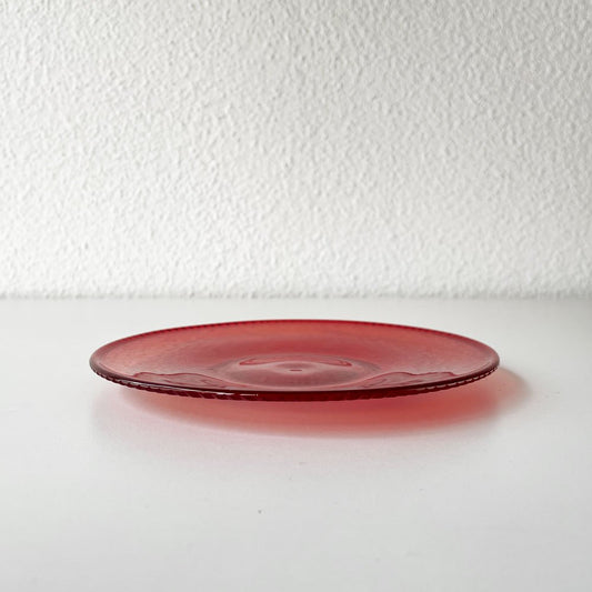 【29D】辻和美 Kazumi Tsuji レッド red ガラスプレート Φ15.5cm 個展作品 2016年 ファクトリーズーマー factory zoomer 現代作家 ◎