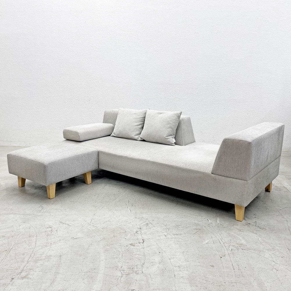 フランネルソファ FLANNEL SOFA ピヴォ PIVO ONE ARM SOFA 片アームソファ ファブリック オットマンセット ナチュラルモダン 〓