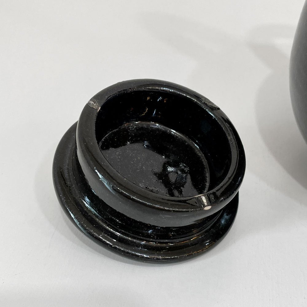 カナサ Canasa 陶製ポット M 黒 手びねり 民藝調 モダンデザイン ◎
