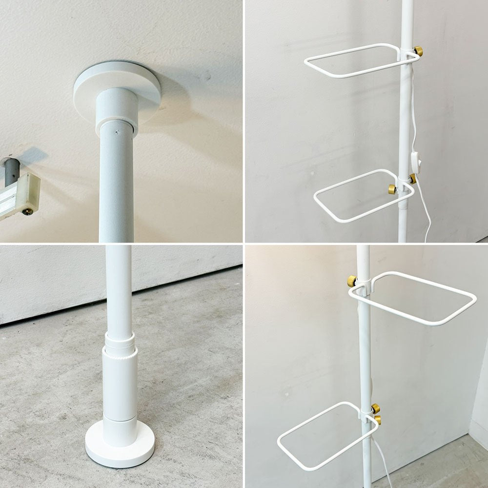 ドローアライン DRAW A LINE テンションロッド Tension Rod C シューズラック ×2  ファブリックランプ つっぱり棒 ホワイト  ●