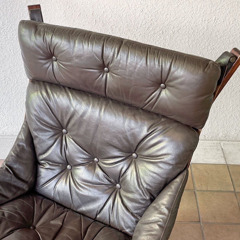 BRUNSTAD MOBELFABRIKK バイキングチェア Jim Myrstad ラウンジチェア 1Pソファ 北欧家具 本革 ビンテージ 北欧 ノルウェー ◇