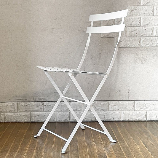 フェルモブ Fermob ビストロ BISTRO メタルチェア METAL CHAIR フォールディング ガーデンチェア ホワイト 折りたたみ フランス 定価￥18,700- A ◎