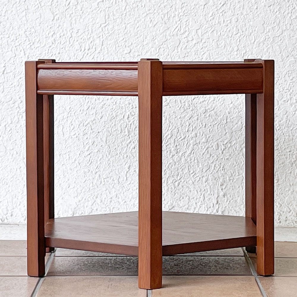 アクメファニチャー ACME Furniture ブルックス BROOKS ヘキサゴンテーブル HEXAGON TABLE リノリウムトップ サイドテーブル H40cm ベージュ オーク材 ビンテージスタイル ◇