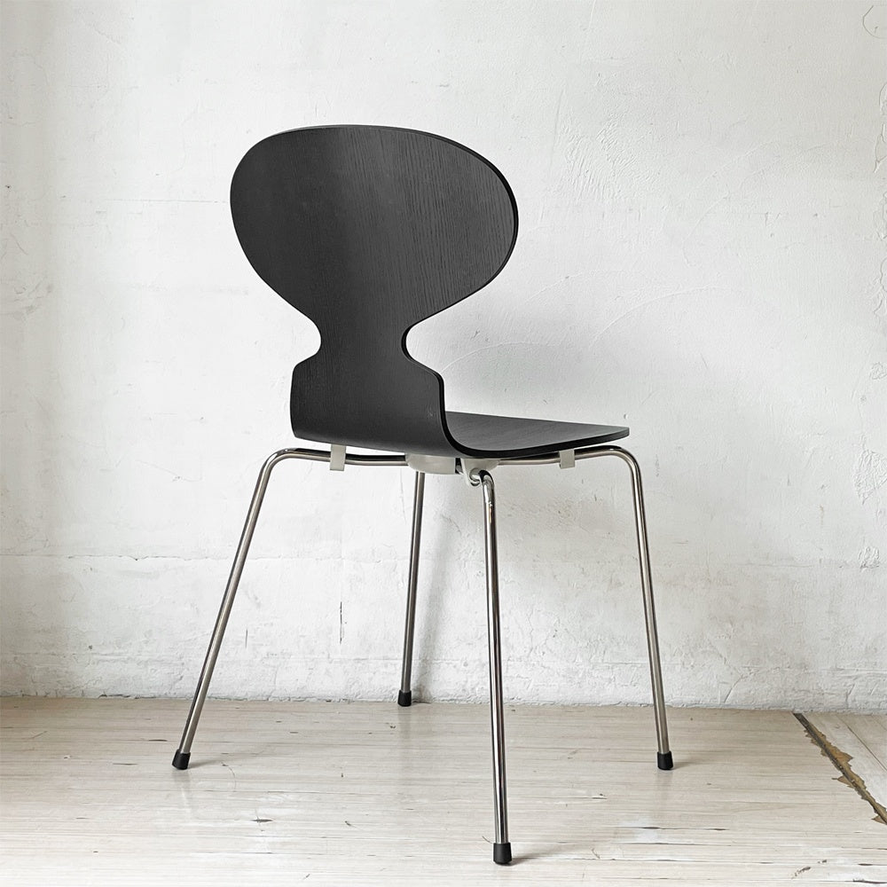 フリッツハンセン Fritz Hansen アントチェア アリンコチェア 4本脚 カラードアッシュ ブラック アルネ・ヤコブセン デンマーク 北欧家具 ★