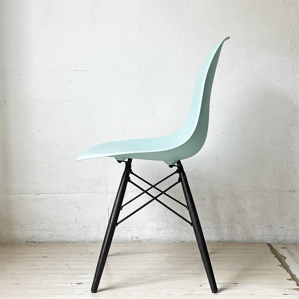 ハーマンミラー HermanMiller サイドシェルチェア ドゥエルレッグ DSW アクアスカイ × エボニー ポリプロピレン製 イームズ ミッドセンチュリー ★