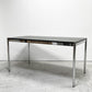 USMモジュラーファニチャー USM Haller USMハラーテーブル ワーキングデスク ダイニングテーブル オーク材 ブラック W150cm アジャスター付 高さ調整リング付き スイス ●