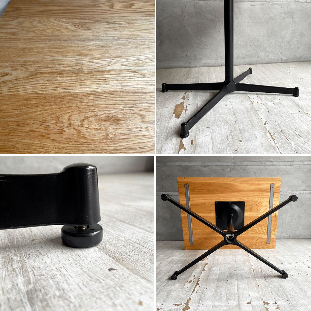 グリニッチ greeniche カフェテーブル Cafe Table オーク材 Xレッグ アルミアルマイト ナチュラル ブラック ♪