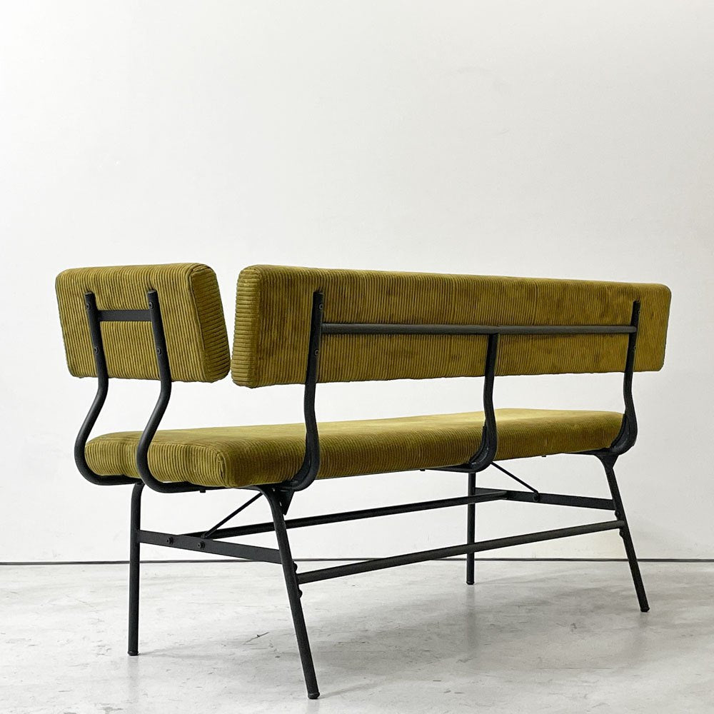 ジャーナルスタンダードファニチャー journal standard Furniture パクストン LDベンチ PAXTON LD BENCH ベンチバックレスト アームパーツ付 アンバー コーデュロイ ●