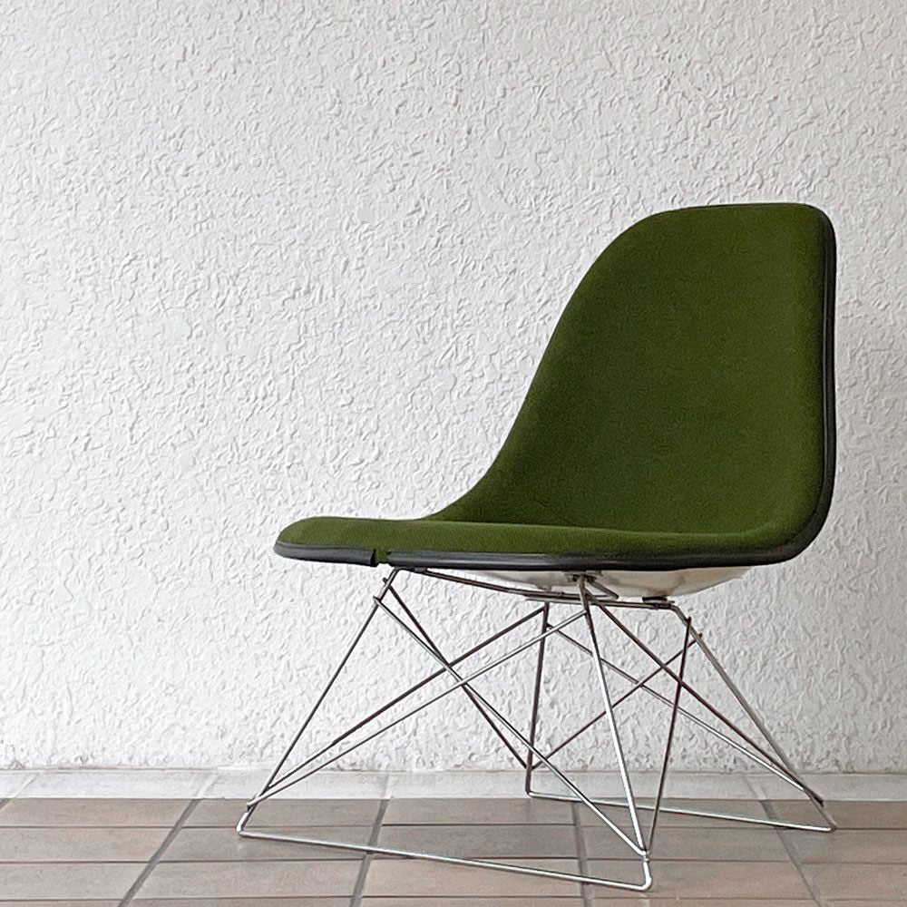 ハーマンミラー Herman Miller サイドシェルチェア セカンド 2nd FRP アプホルスター ファブリック張替え済み キャッツクレイドル イームズ ビンテージ ◇