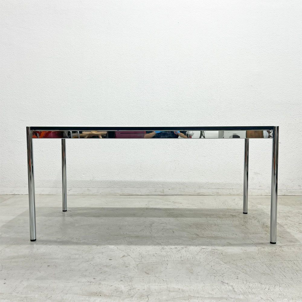 USMモジュラーファニチャー USM Haller USMハラーテーブル ワーキングデスク ダイニングテーブル W150×D75×H70cm アジャスター パールグレーラミネート(ホワイト) 高さ調整機能付 〓