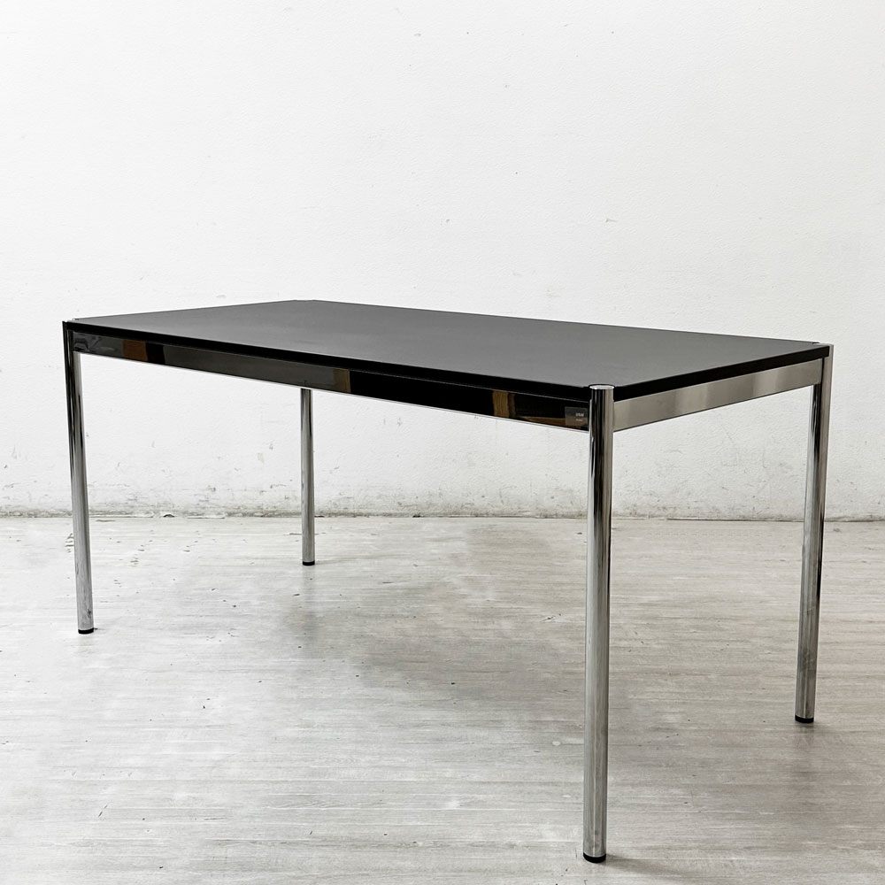 USMモジュラーファニチャー USM Haller USMハラーテーブル ワーキングデスク ダイニングテーブル チャコールリノリウム H74cm アジャスター A ●