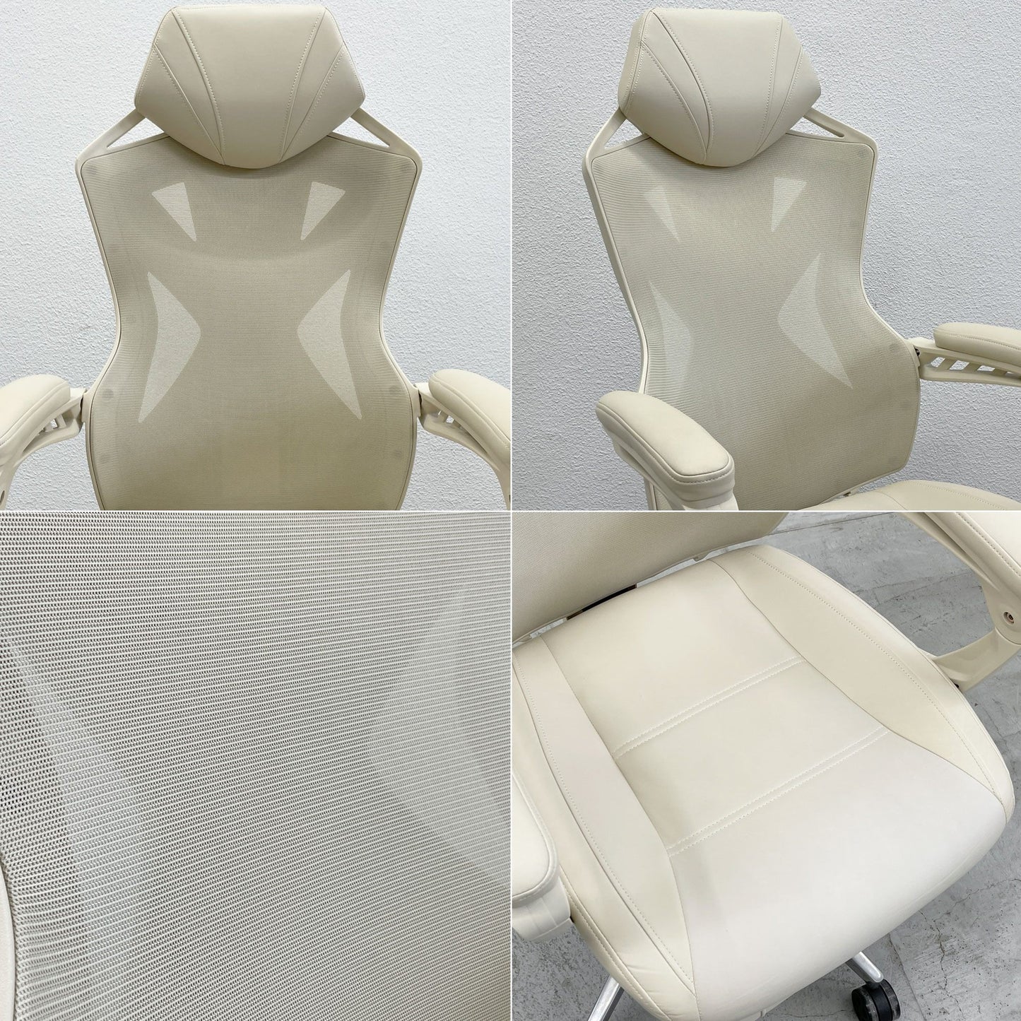 パクストン PAXTON ゲーミングチェアー Gaming Chair アイボリー Living Ivory オフィスチェア 高級人工レザー フットレスト内蔵 〓