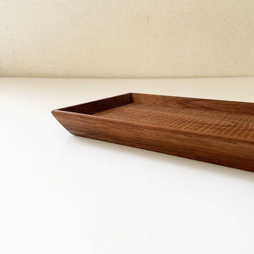富井貴志 Takashi Tomii バケット皿 長角盆 トレイ 40×12cm ウォールナット材 木工 現代作家 Style-Hug Gallery オリジナル ◎
