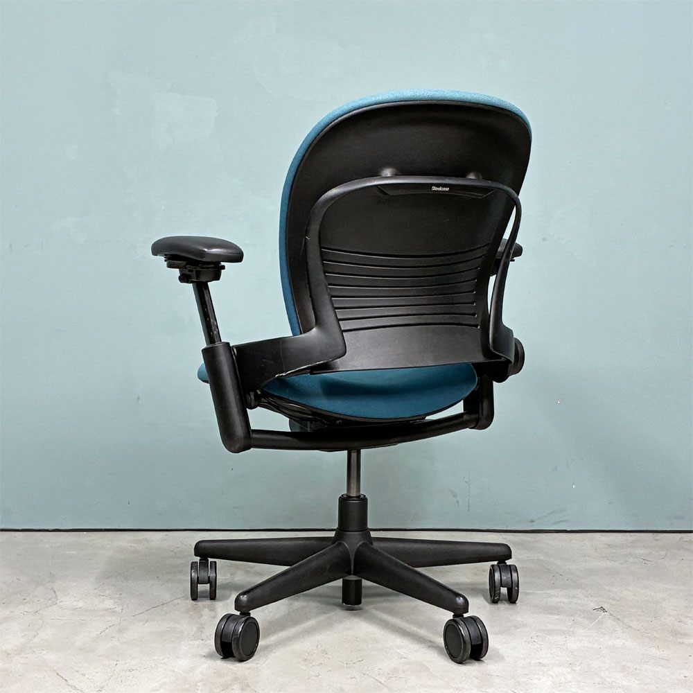 スチールケース Steelcase リープチェア Leap デスクチェア エルゴノミクスチェア 高機能チェア キャスター付き ブルー ファブリック ◎