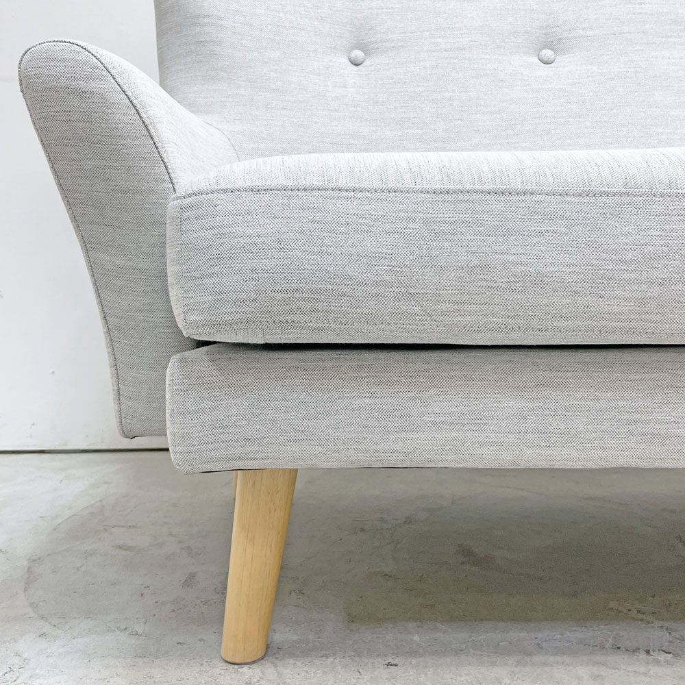 フランフラン Francfranc フルレット 2シーター カウチソファ ローソファ L字ソファ 3way ファブリック ベージュ オットマン付き W130.5cm ●