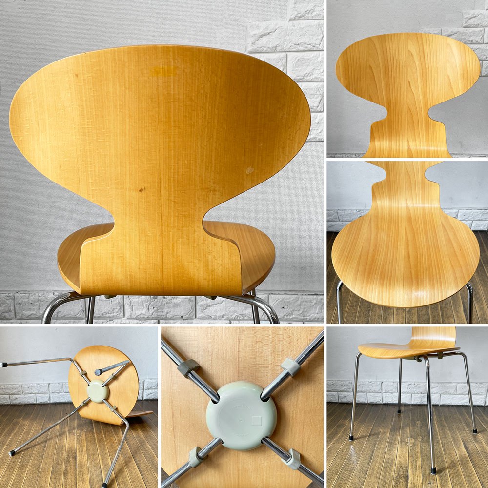 フリッツハンセン Fritz Hansen 3101 アリンコチェア アントチェア 4本脚 ナチュラルビーチ ラッカー仕上げ フェルトグライズ アルネ・ヤコブセン F ◎