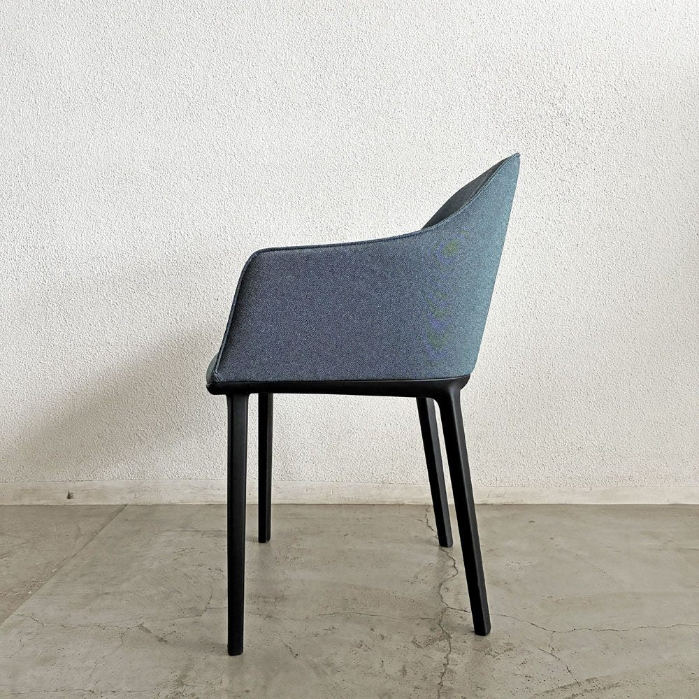 ヴィトラ Vitra ソフトシェルチェア Softshell Chair アームチェア ファブリック ブルー系 4レッグベース ロナン＆エルワン・ブルレック 未使用品 定価￥111,100- 〓